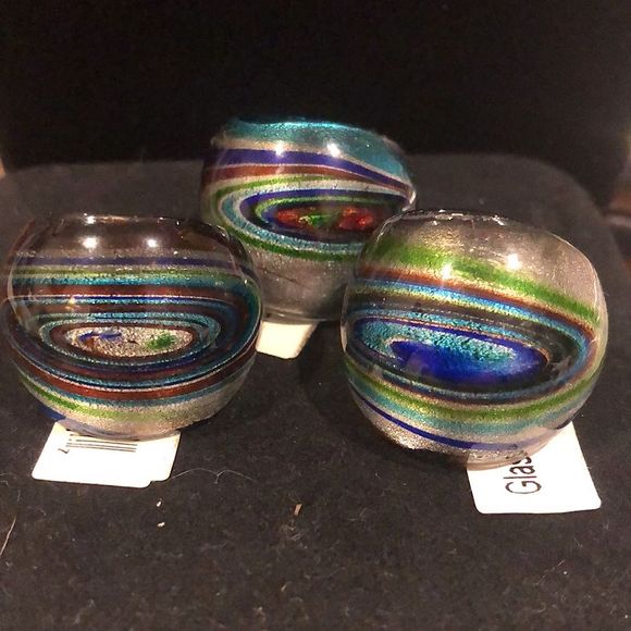 Women’s Hand Blown Glass Rings Sizes 6- 7 - Picture 2 of 9